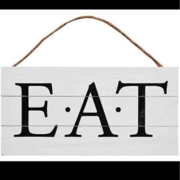 EAT Wooden Sign Plank Wood - Picture 2 of 3